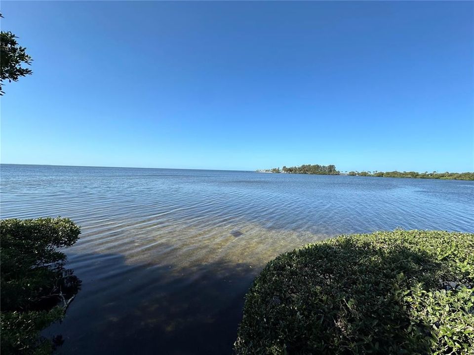 View from dock of Gulf of Mexico and Sunset Beach