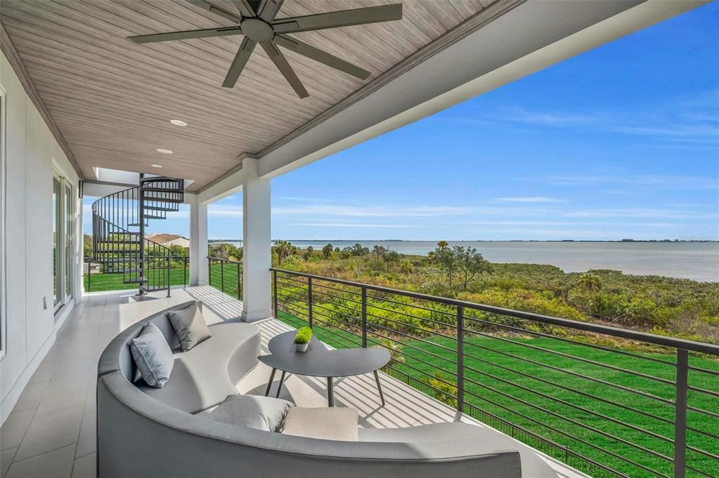 Spacious balconies overlooking the bay.