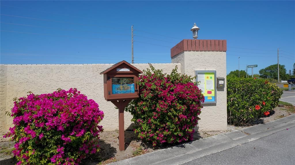 The community mailbox is located at the front entrance to the subdivision.  Take a walk around Seaview Circle to the mailbox and back to the villa.