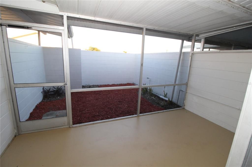 Screened, covered patio