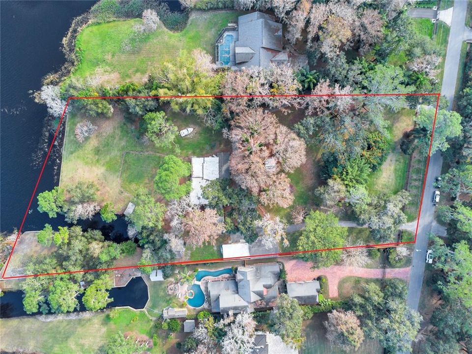Aerial directly above property