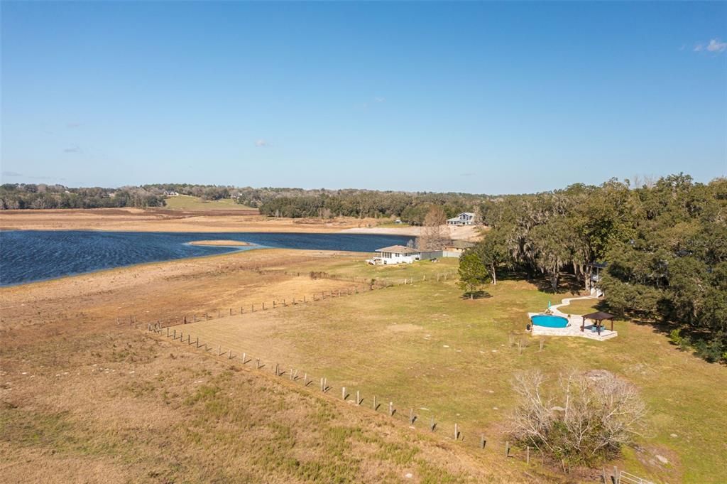 the lake in its low state