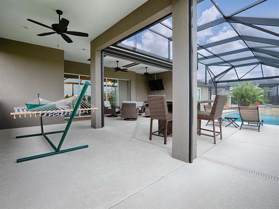 SPACIOUS OUTDOOR LIVING SPACE WITH LOTS OF OPTIONS.