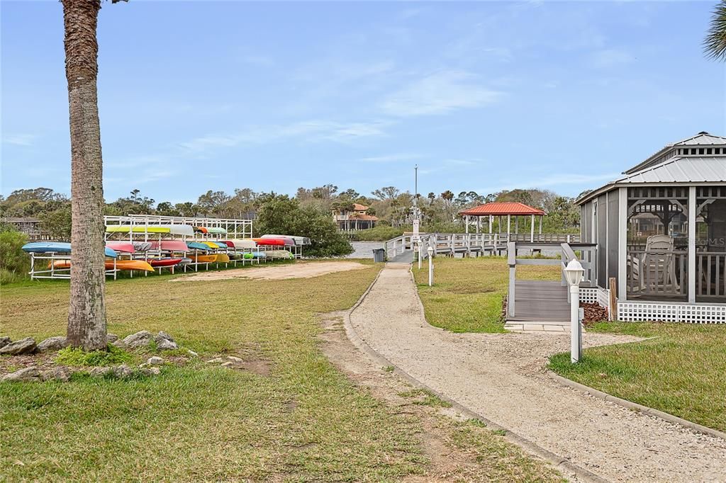 Entry to South Pier and canoe/kayak storage