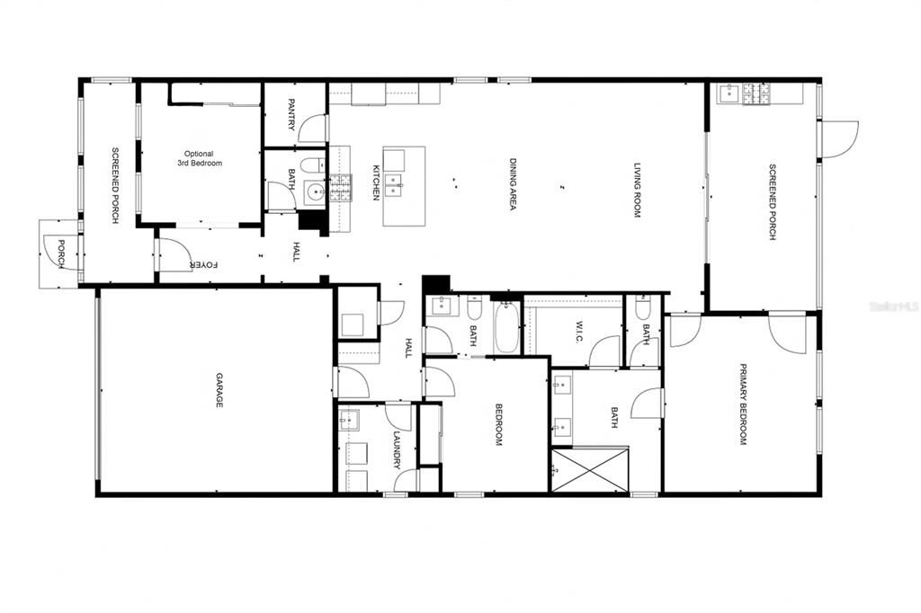 Planned office conversion to 3rd bedroom floorplan