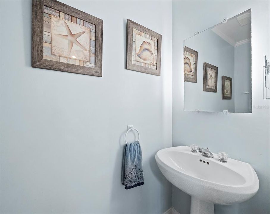 Powder room perfection: enjoy the convenience of a half bath located conveniently off the main floor dining area.