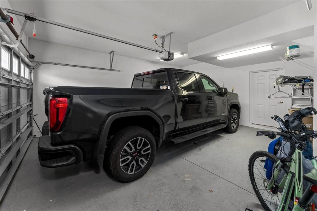 HUGE GARAGE. Fits a GMC Sierra no problem! Laundry room and storage separate at the back.