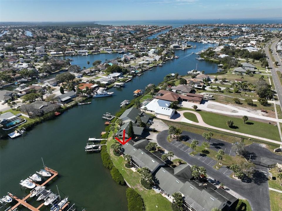 Ariel view of the intercoastal waterway that is your backyard.