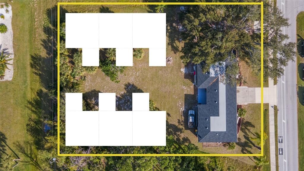 Property has the potential to add two triplexes or three more duplexes to the lot! Setbacks and dimensions pictured may not be accurate.