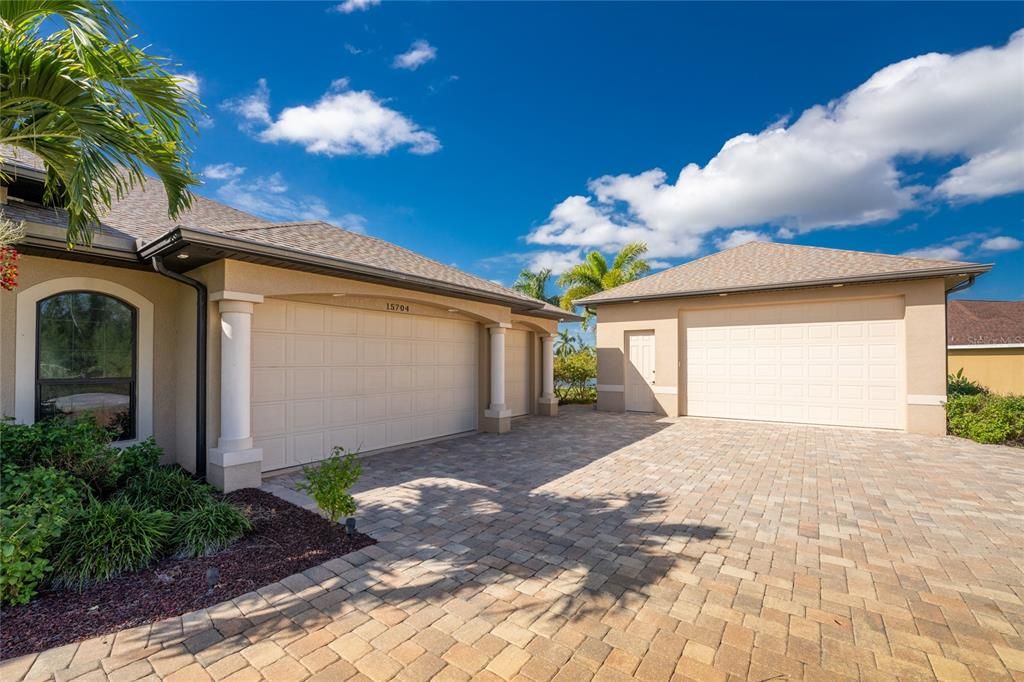 3 car garage and detached garage