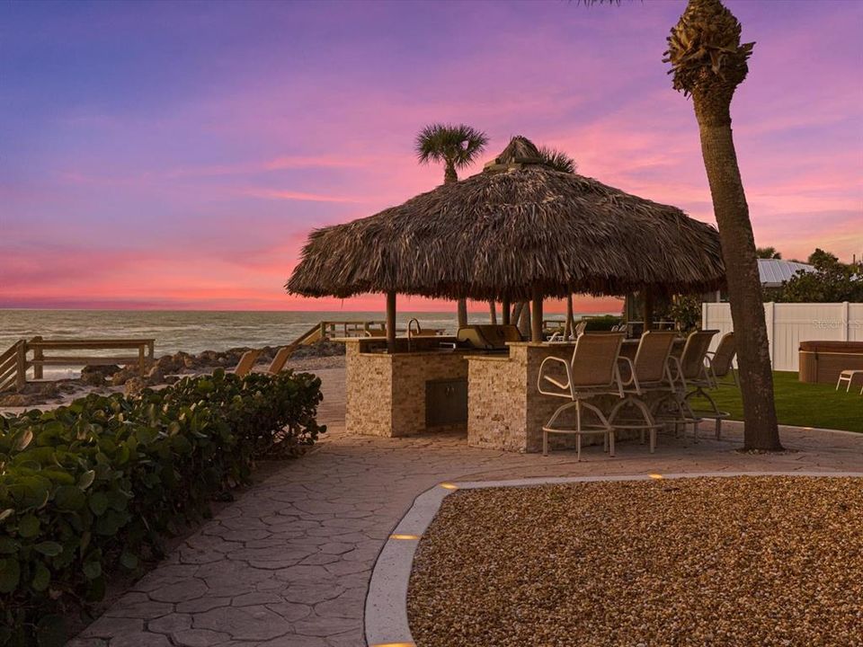 Tiki bar with outdoor kitchen