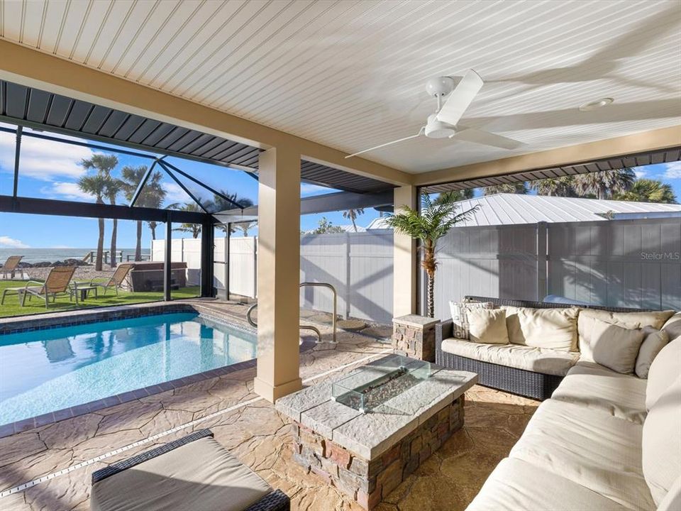 Covered patio and pool