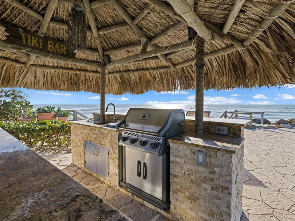 Outdoor kitchen. Imaging grilling with thiis view