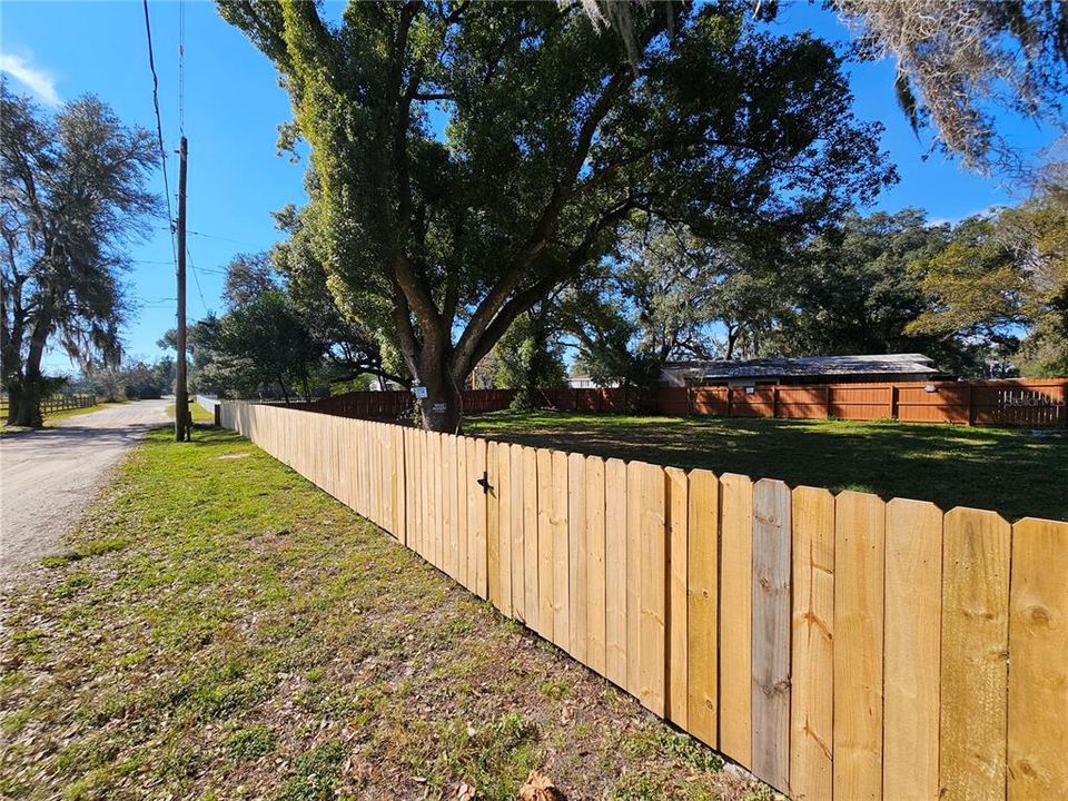 More recently the fourth side was fenced off with a big swing gate..