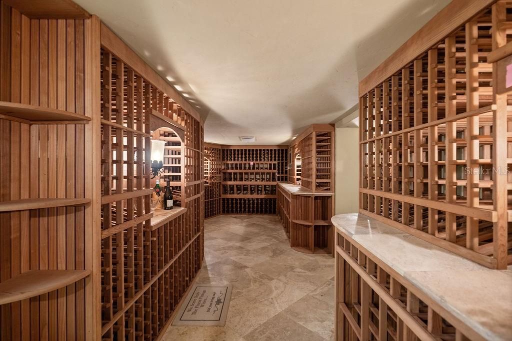 3000+ bottle temperature controlled wine cellar.