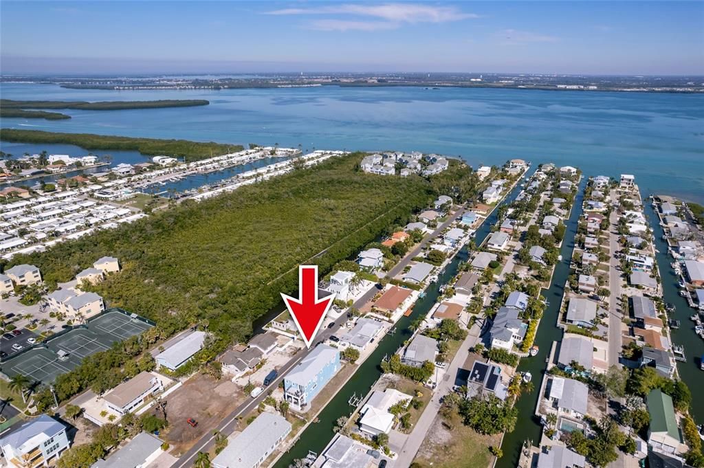Aerial View Looking out to Sarasota Bay