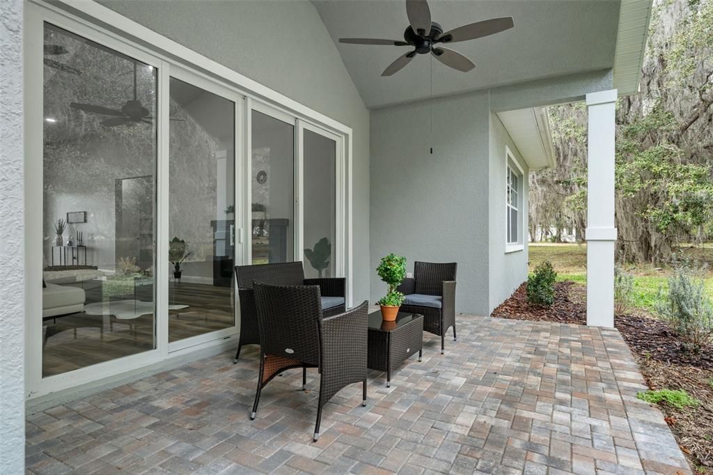 Paver covered patio to enjoy the backyard!