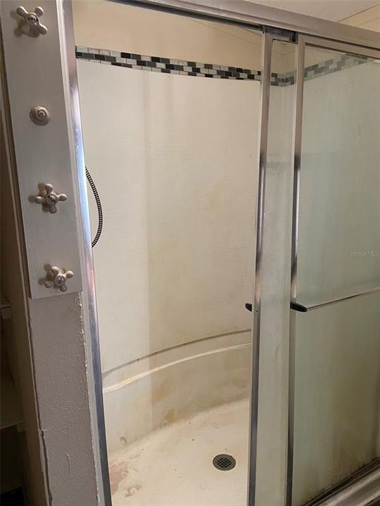 Shower in primary bathroom