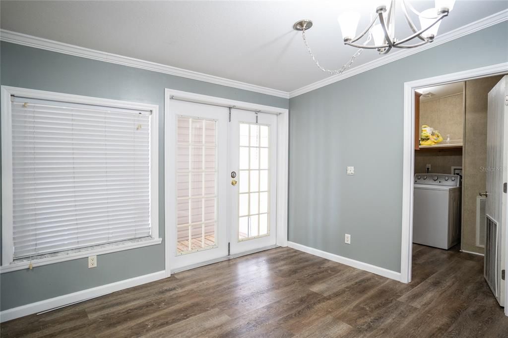 Front double doors with private laundry room