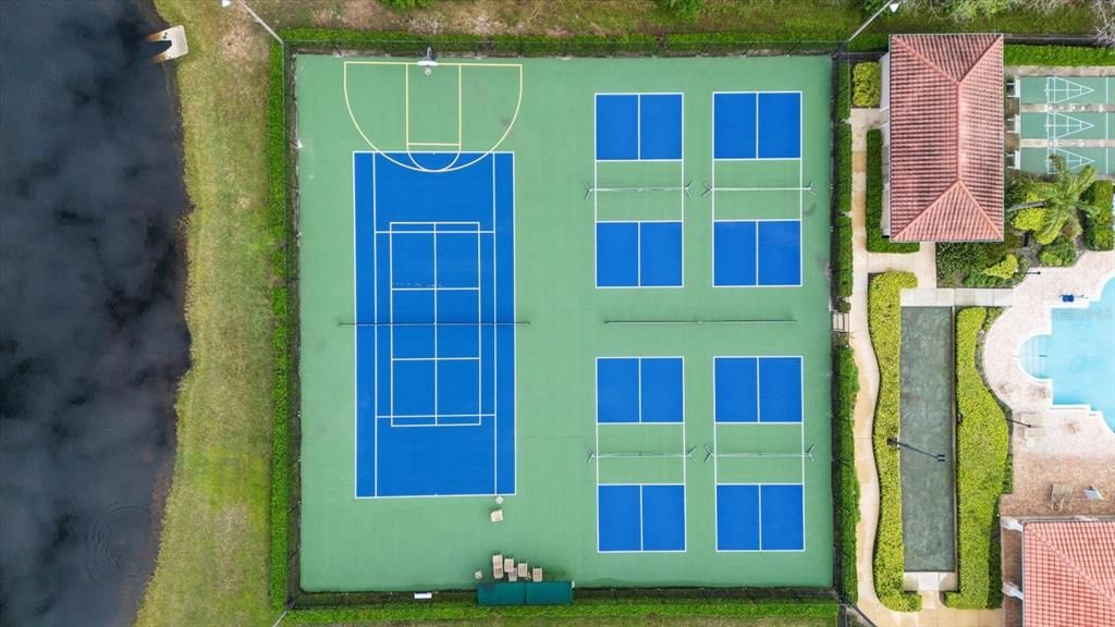 Tennis, pickleball, & basketball courts