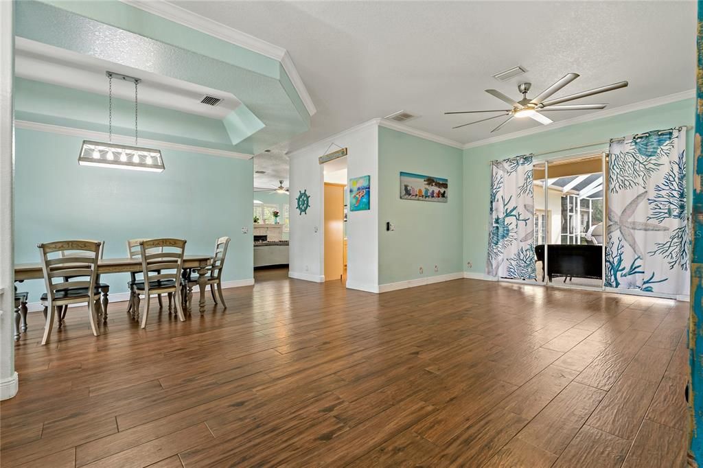 Family room goes straight out to the screened in lanai area