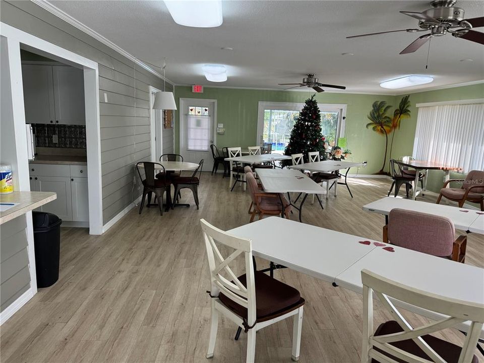 Reserve the center for your party. Kitchen area to the left.