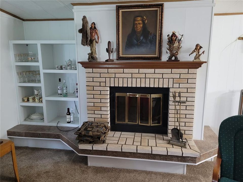 Wood Burning Fireplace in Living Room