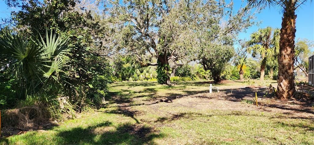 This view is from the back of the property looking towards Deep Creek Blvd, you can see the survey markers showing the property lines.  The previous owner installed a well for irrigation.