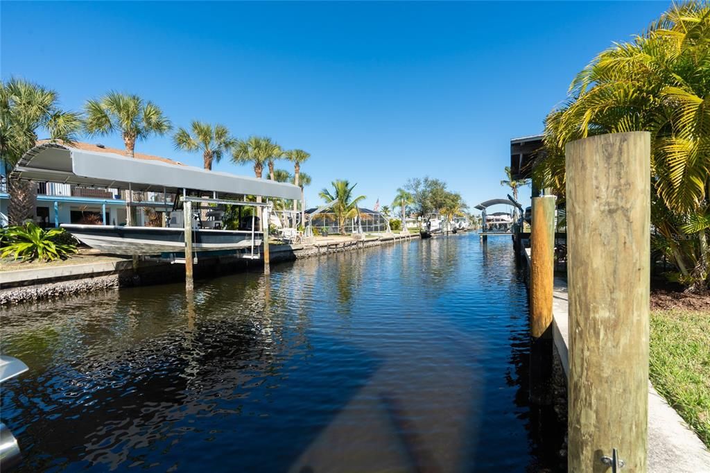 Views looking down canal