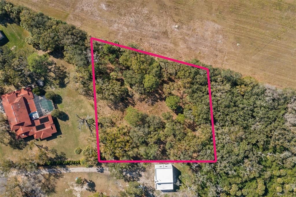 Aerial view of approximate property lines