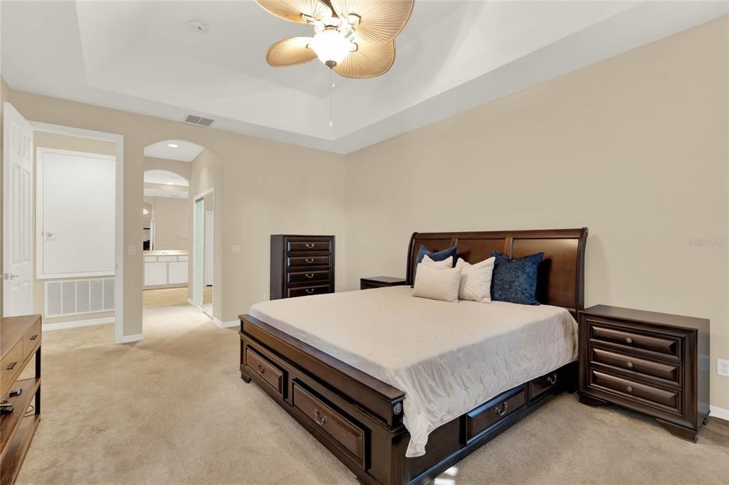 Master Bedroom with coffered ceiling