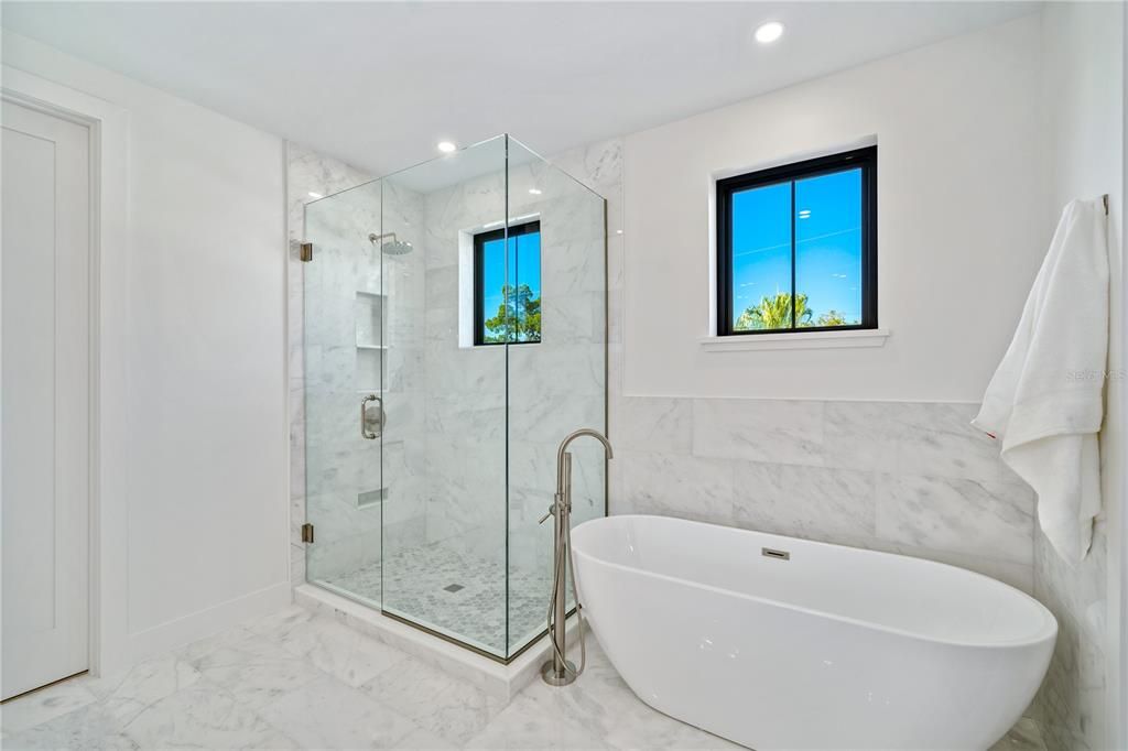 Primary shower and tub