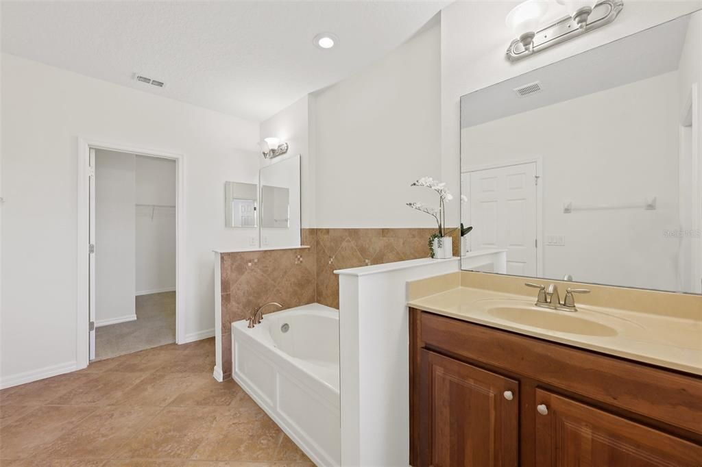 Primary Bath with Spacious Walk-in Closet