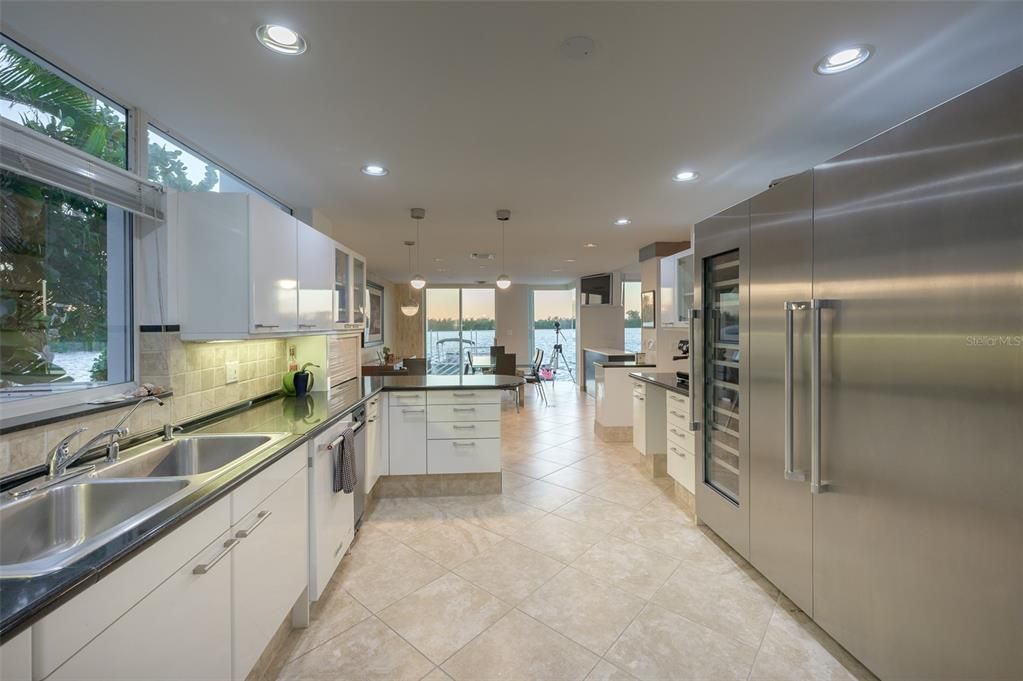 Oversized Kitchen Looking toward Dining Areas