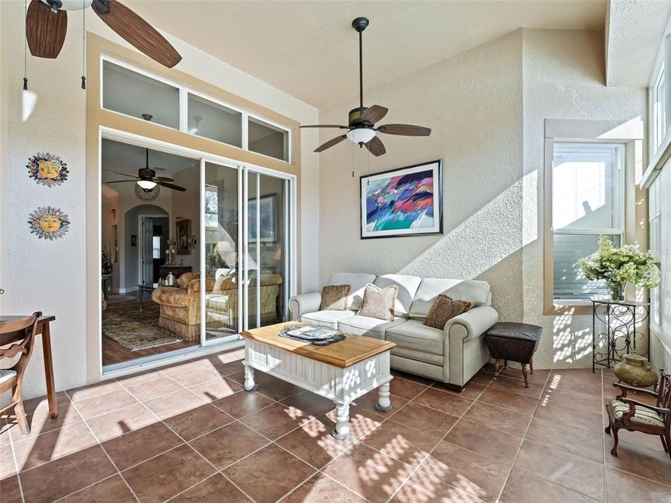 Florida Room with attractive tile floor