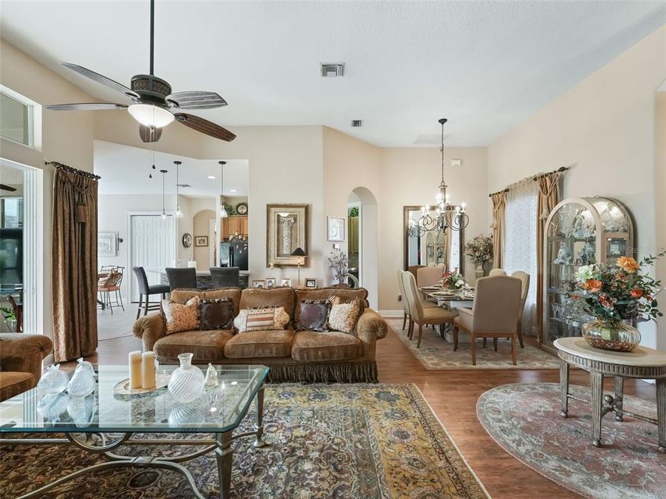 High ceilings add to the light and bright feel of the home