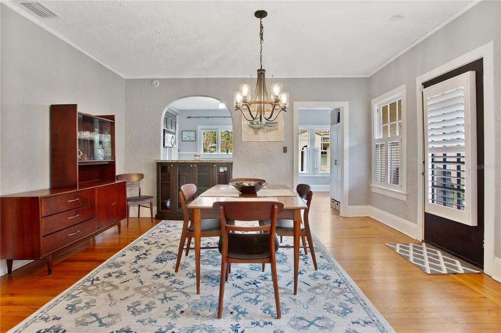 Side Porch Entrance Opens to Dining Room