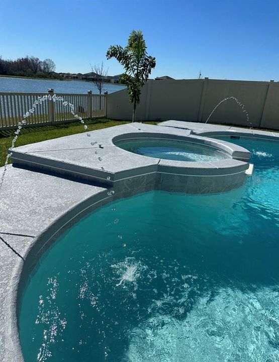 Pool with water view frontage