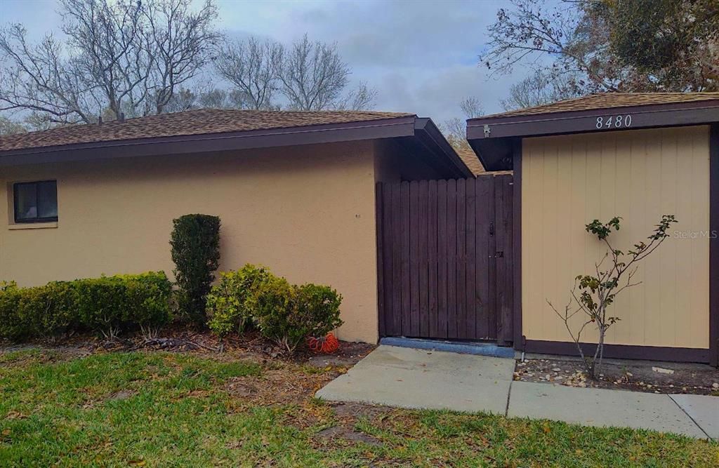 exterior and storage shed