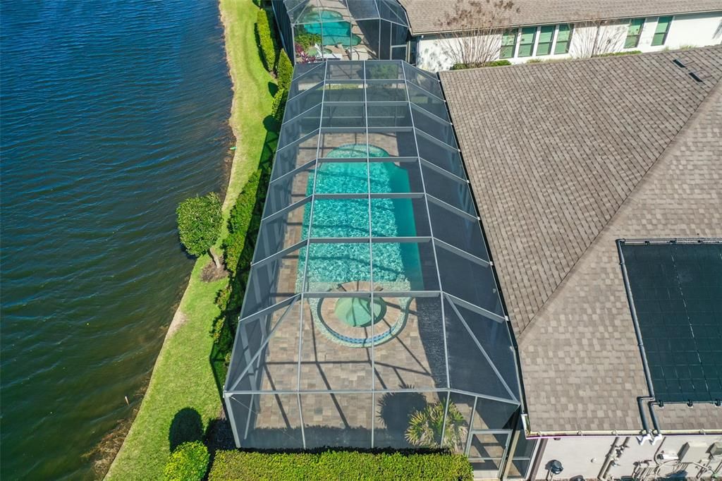 Aerial View of Pool to Lake