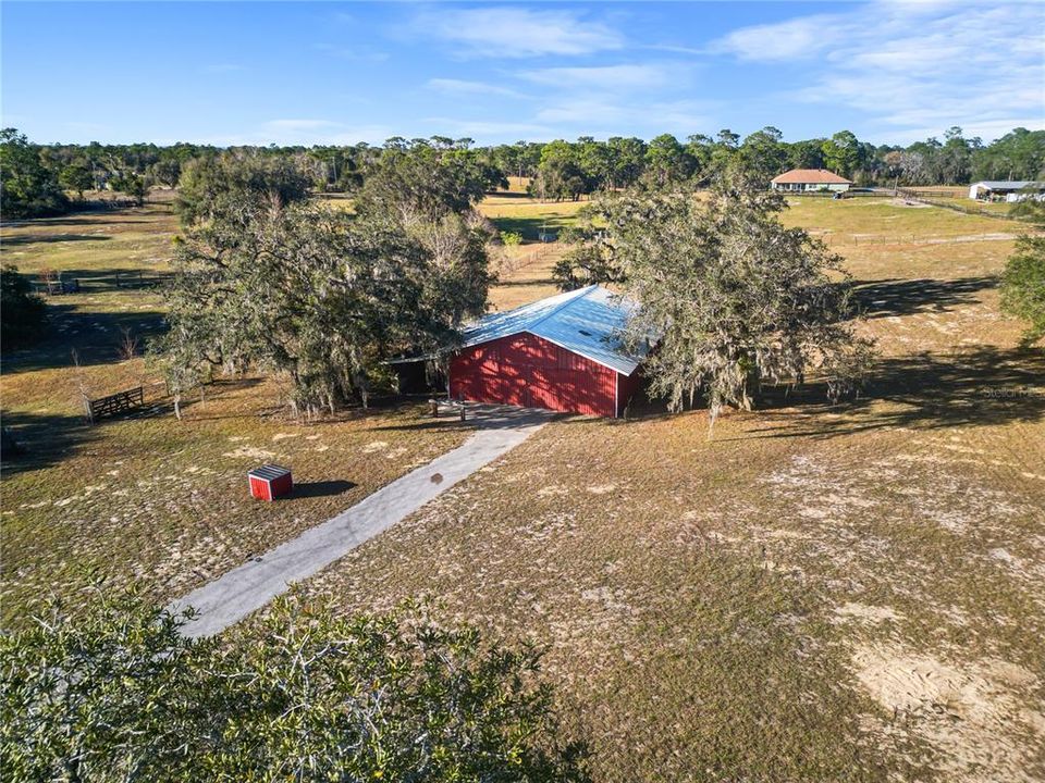 Red Barn Drone View