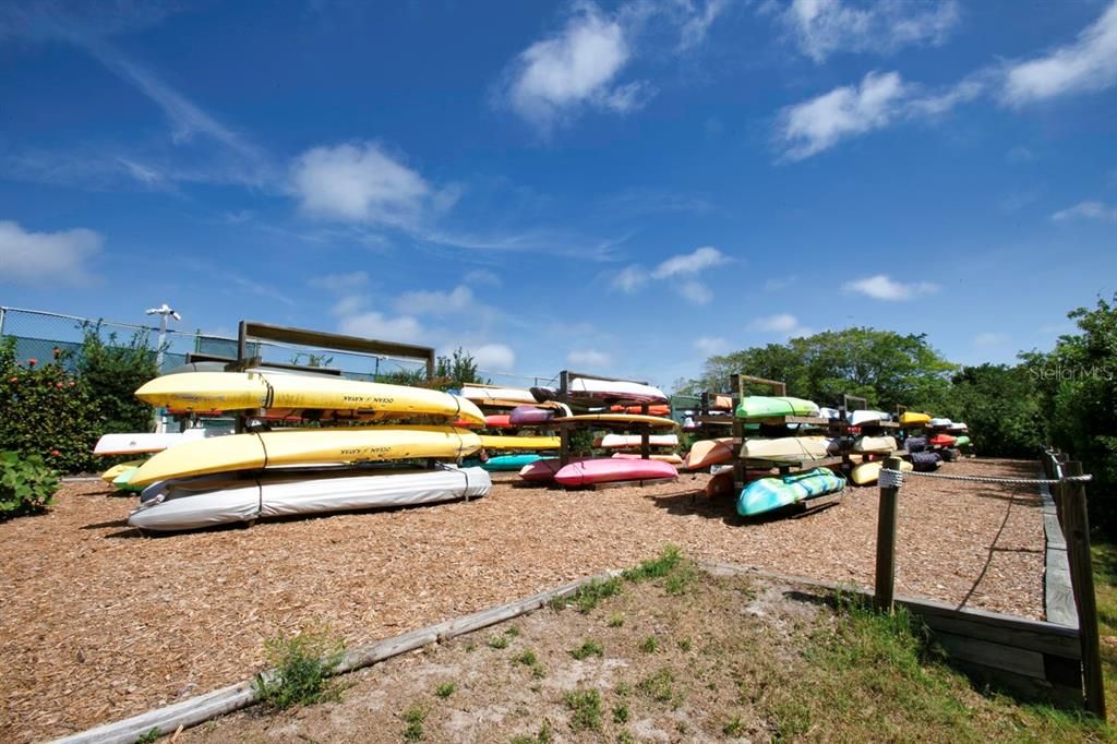 Kayak storage holds 96 kayaks.