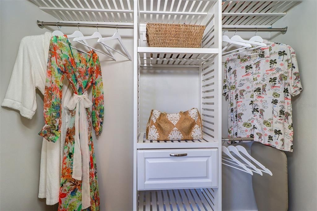 Efficient and organized bedroom closet in Unit 2