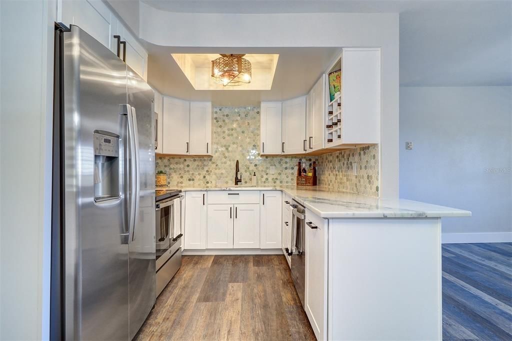 Straight view into the kitchen in Unit 2