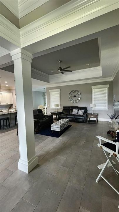 Living Room with 12 foot vaulted Ceilings