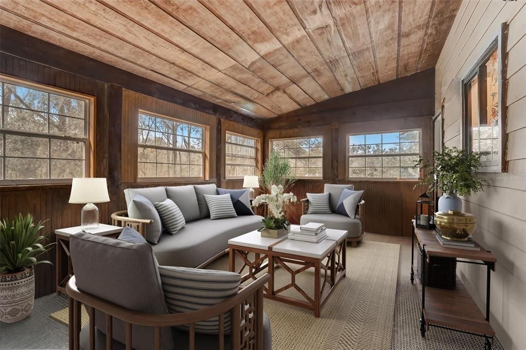 Virtually staged bonus room of the kitchen