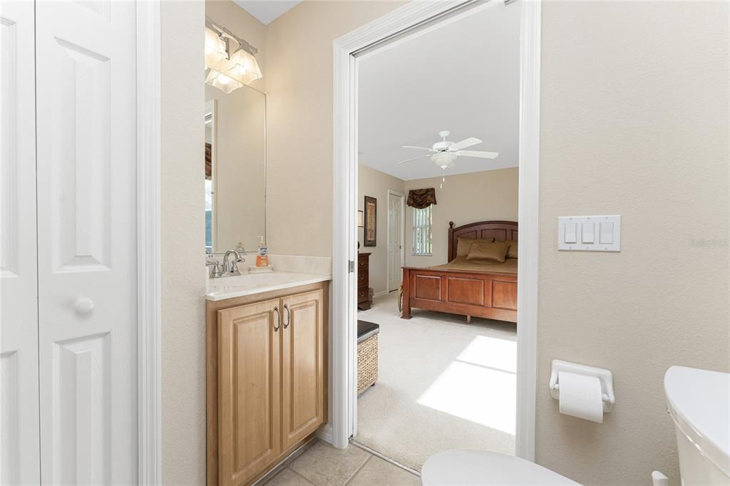 The second master bedroom (Bedroom #4)  has it's own private en-suite bathroom with pocket door.