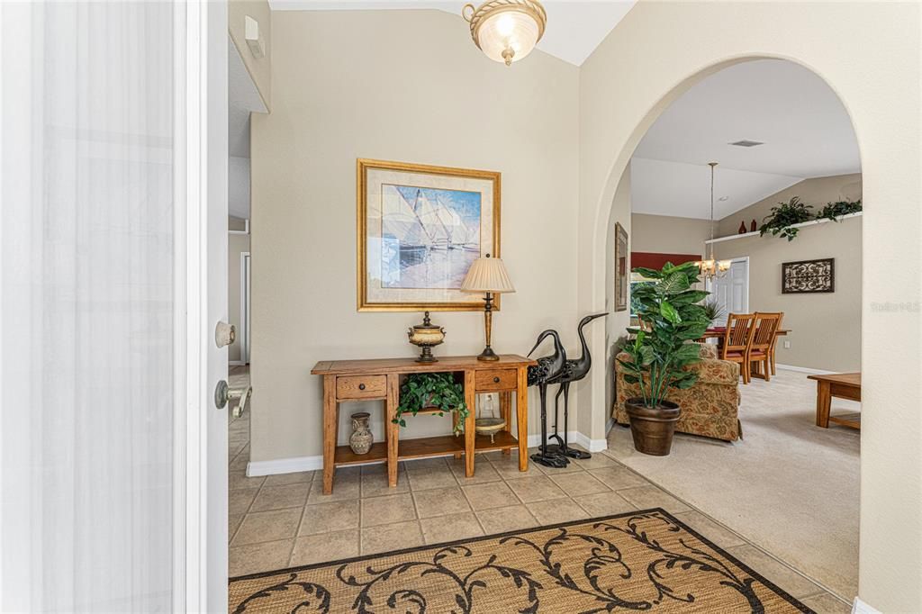 The foyer entry makes this home is very inviting and open.