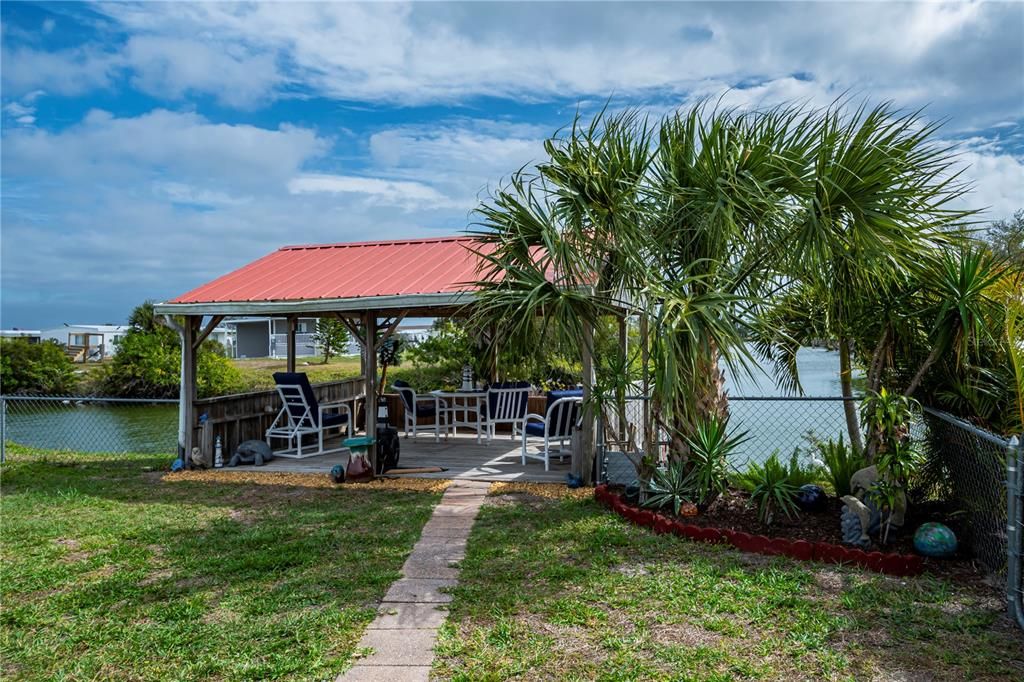 Walkway to your covered gazebo and dock!