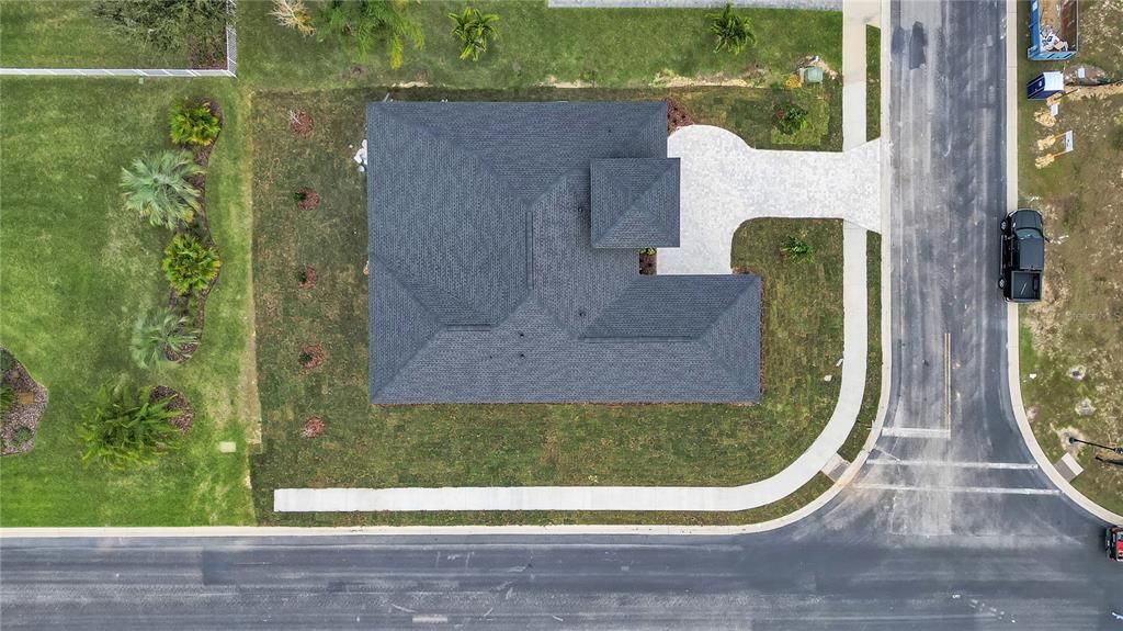 Overhead view of the house
